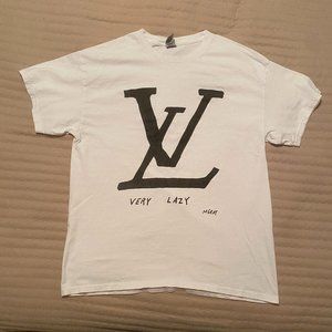 M Gray "Very Lazy" Art T-Shirt Mens L